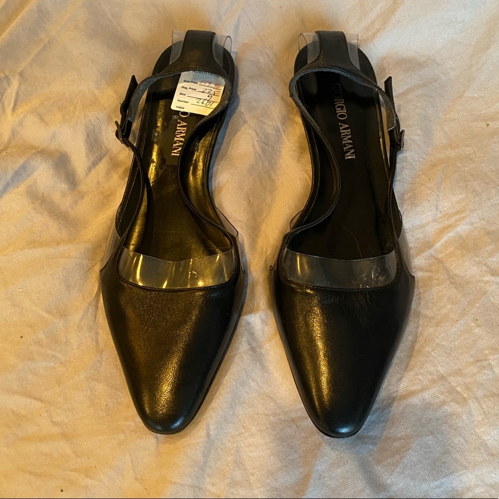 NWOB Georgio Armani Black Flats
